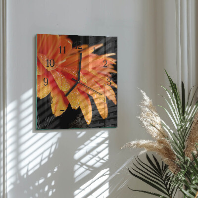 Glas vægur Gerbera