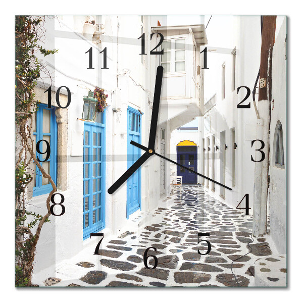 Firkantet glas vægur Santorini