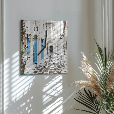 Firkantet glas vægur Santorini
