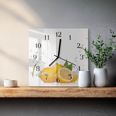 Firkantet glas vægur Citroner
