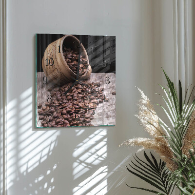 Glas vægur Kaffebønner
