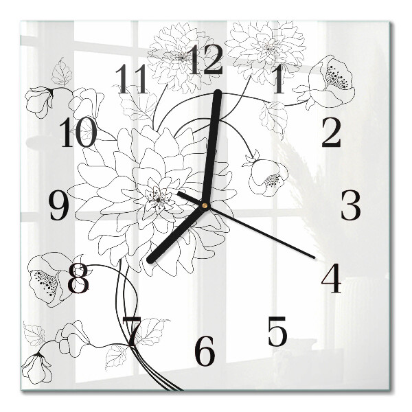 Glas vægur Blomster