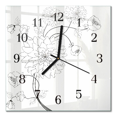 Glas vægur Blomster