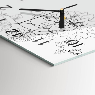 Glas vægur Blomster