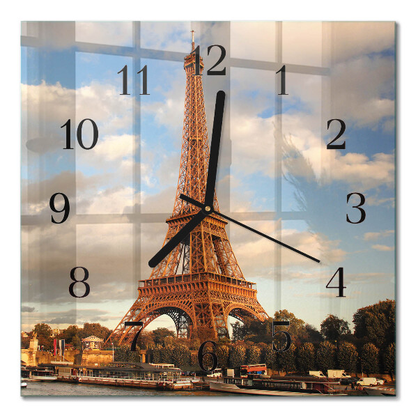 Firkantet glas vægur Paris