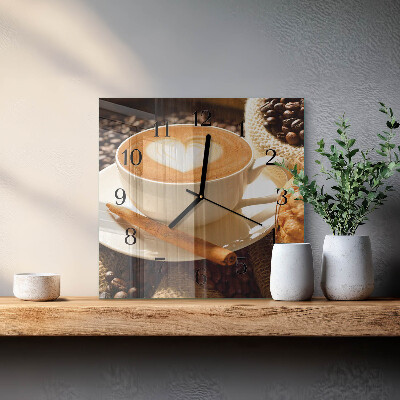Glas vægur Kaffehjerte