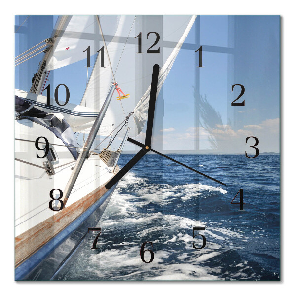 Firkantet glas vægur Yacht
