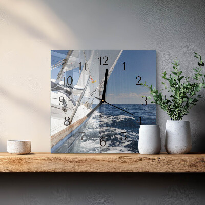 Firkantet glas vægur Yacht