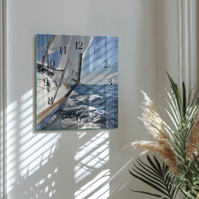 Firkantet glas vægur Yacht