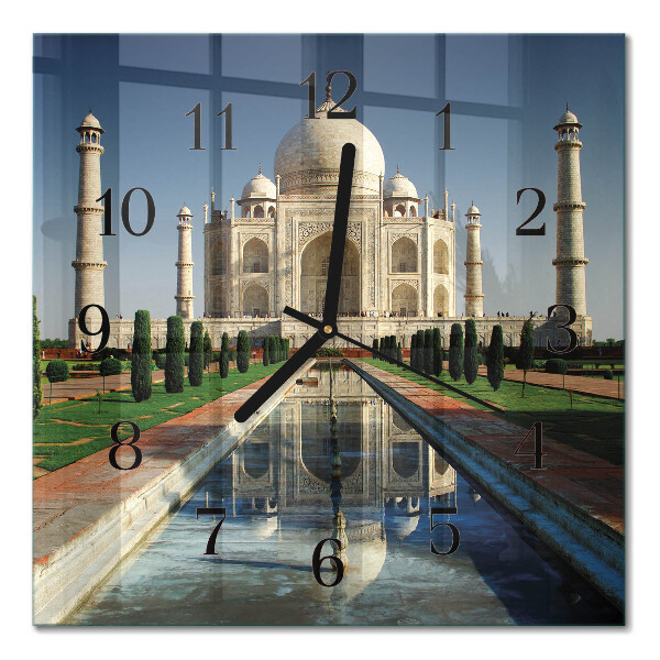 Firkantet glas vægur Taj Mahal