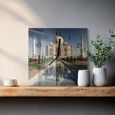 Firkantet glas vægur Taj Mahal