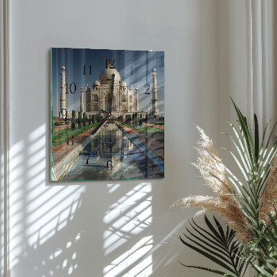 Firkantet glas vægur Taj Mahal