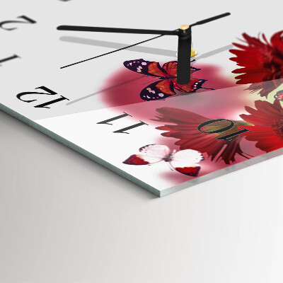 Glas vægur Gerbera