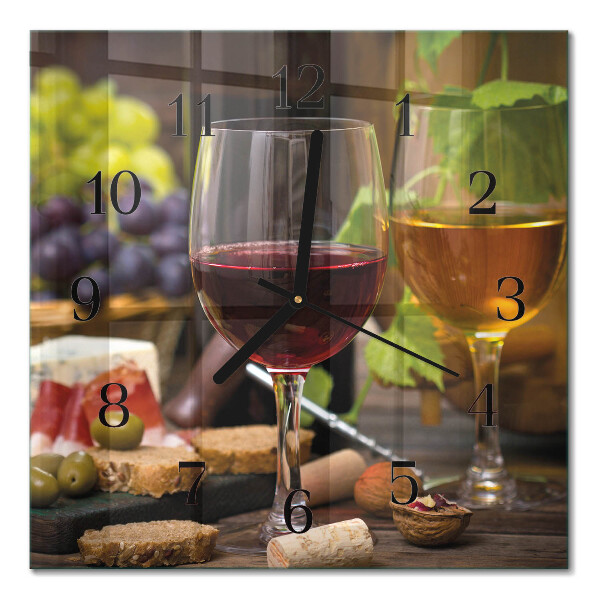 Firkantet glas vægur Glas vin