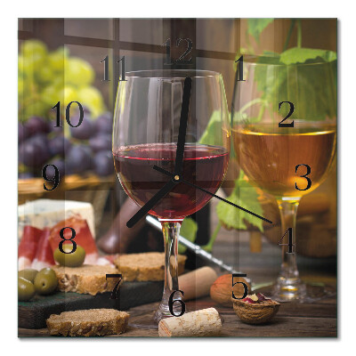 Firkantet glas vægur Glas vin