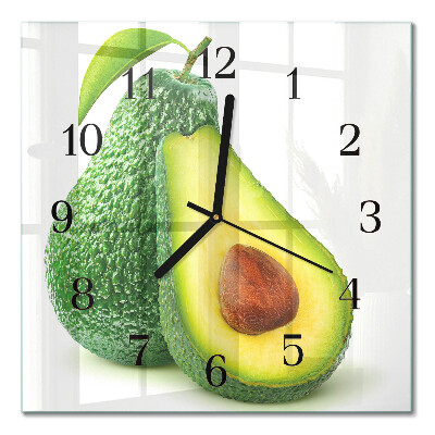 Firkantet glas vægur Avocado