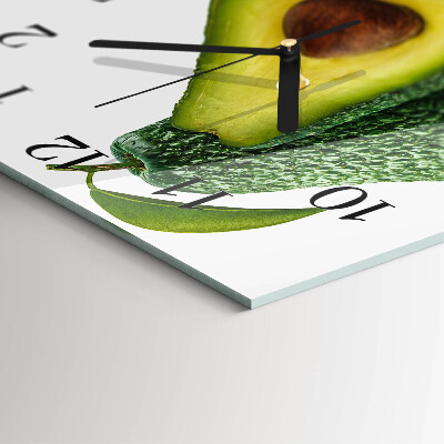 Firkantet glas vægur Avocado