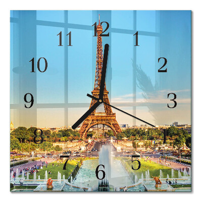 Firkantet glas vægur Paris
