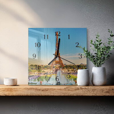 Firkantet glas vægur Paris