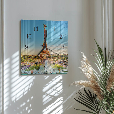 Firkantet glas vægur Paris