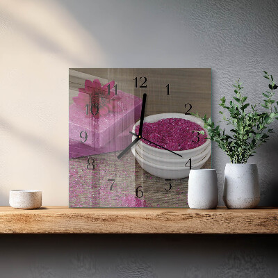 Glas vægur Blomst