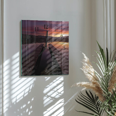 Glas vægur Solnedgang