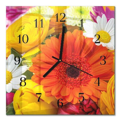 Glas vægur Blomster