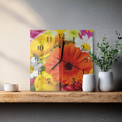 Glas vægur Blomster