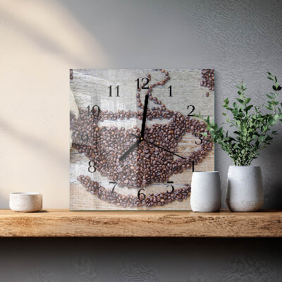Glas vægur Kaffebønner