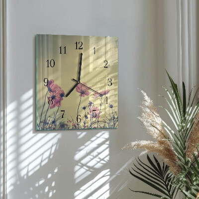 Glas vægur Blomster