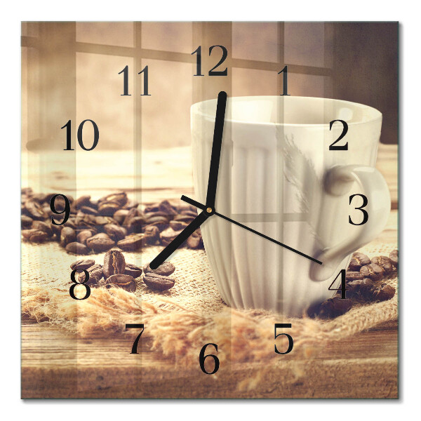 Glas vægur Kaffe