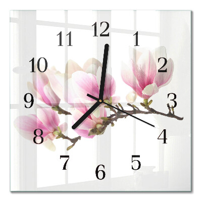 Firkantet glas vægur Magnolia