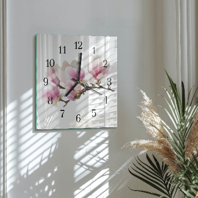 Firkantet glas vægur Magnolia