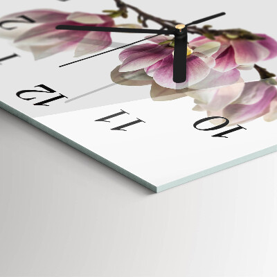 Firkantet glas vægur Magnolia