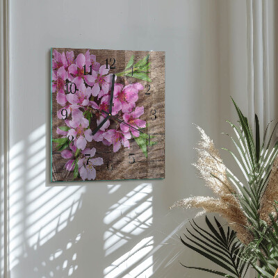 Glas vægur Blomster