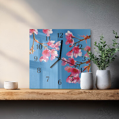 Glas vægur Blomster