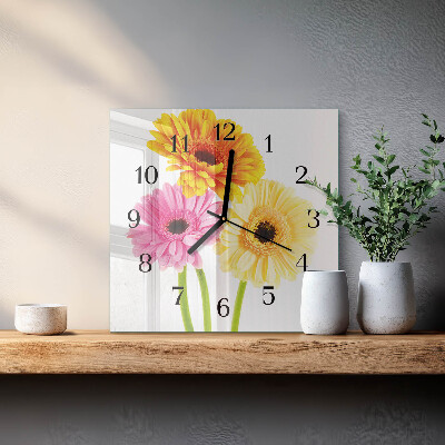Glas vægur Blomster