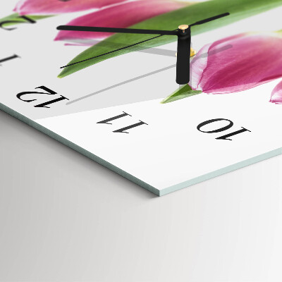 Glas vægur Tulipaner