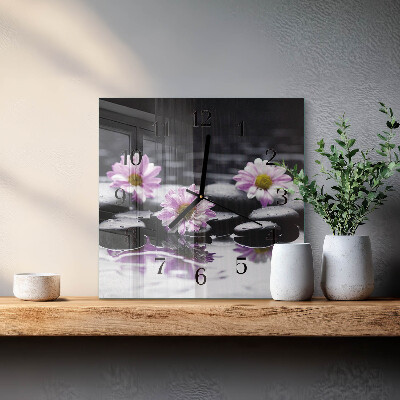 Glas vægur Blomster