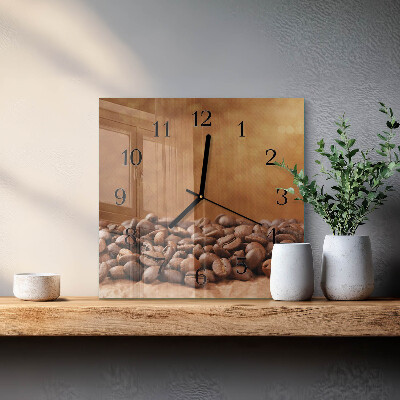 Glas vægur Kaffebønner