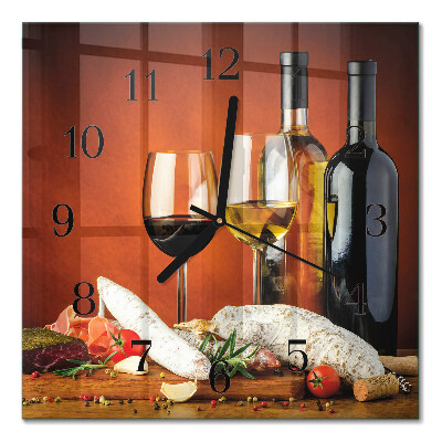 Firkantet glas vægur Vin