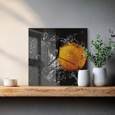 Glas vægur Orange