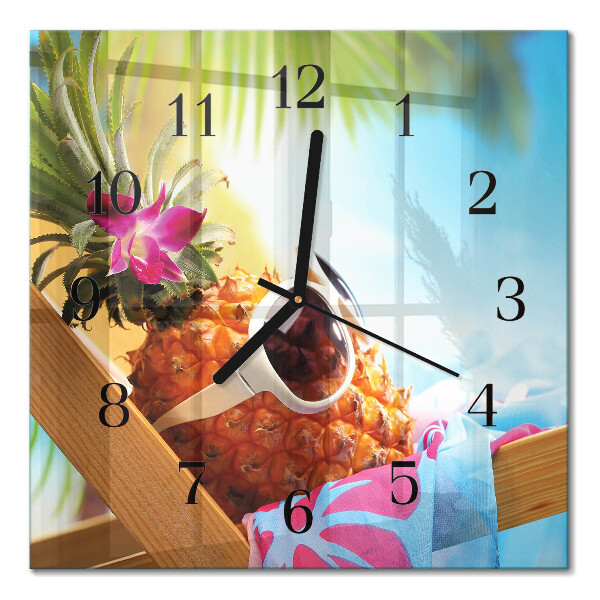 Glas vægur Ananas