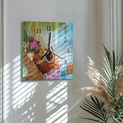 Glas vægur Ananas