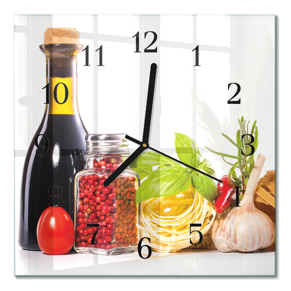 Firkantet glas vægur Pasta