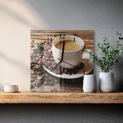 Glas vægur Kaffe