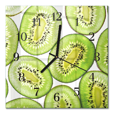 Firkantet glas vægur Kiwi