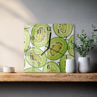 Firkantet glas vægur Kiwi