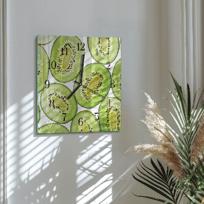 Firkantet glas vægur Kiwi