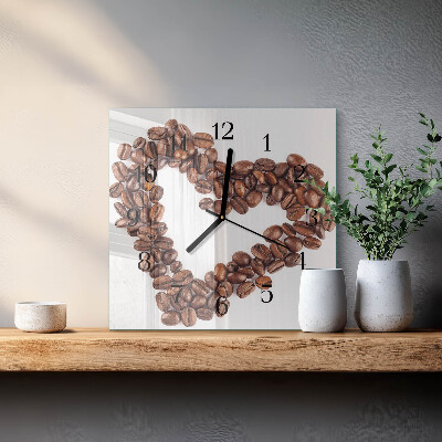 Glas vægur Kaffebønner